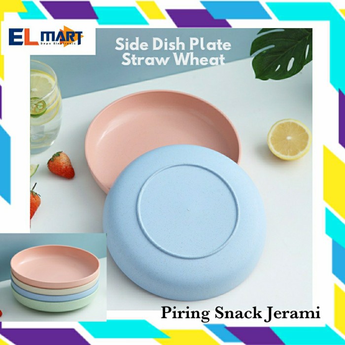 Piring Snack Side Dish Mangkok Kecil Jerami Round Plate 14cm PRG05-Piring