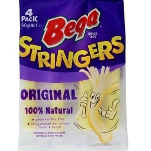 

[oddsolshop] pekanbaru/Bega Stringers Original 4 80GR Natural Mozarella Cheese Keju Mozzarella Moza