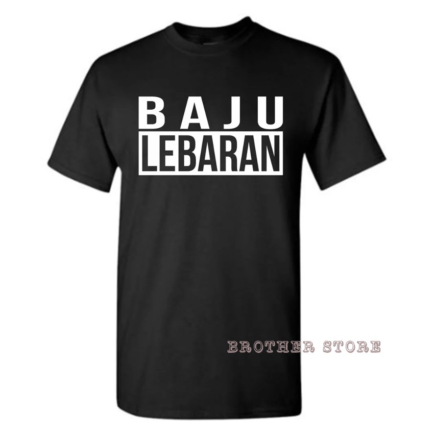 Kaos Distro Baju Lebaran White - Black Premium