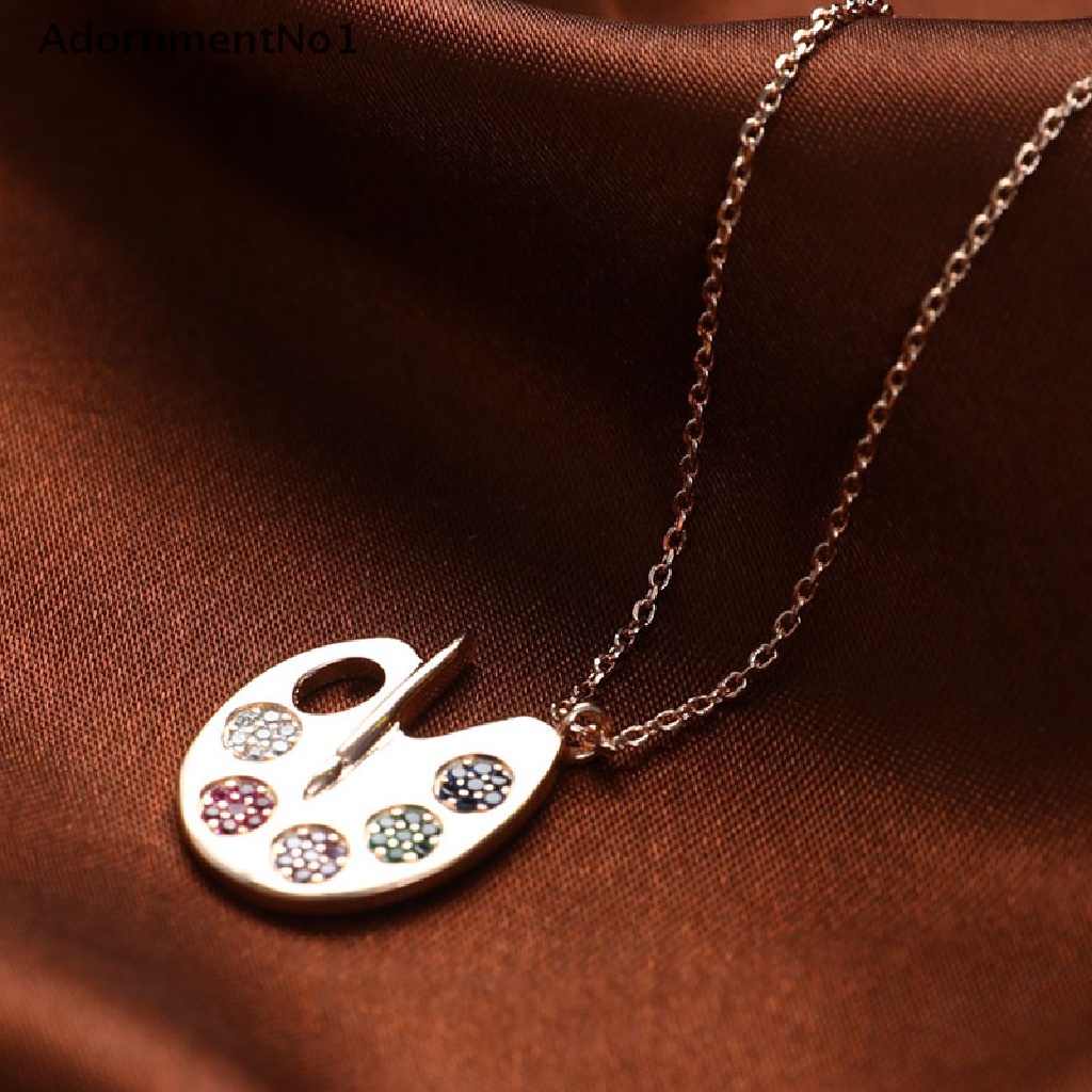(AdornmentNo1) Kalung Dengan Liontin Bentuk Palet Untuk Wanita