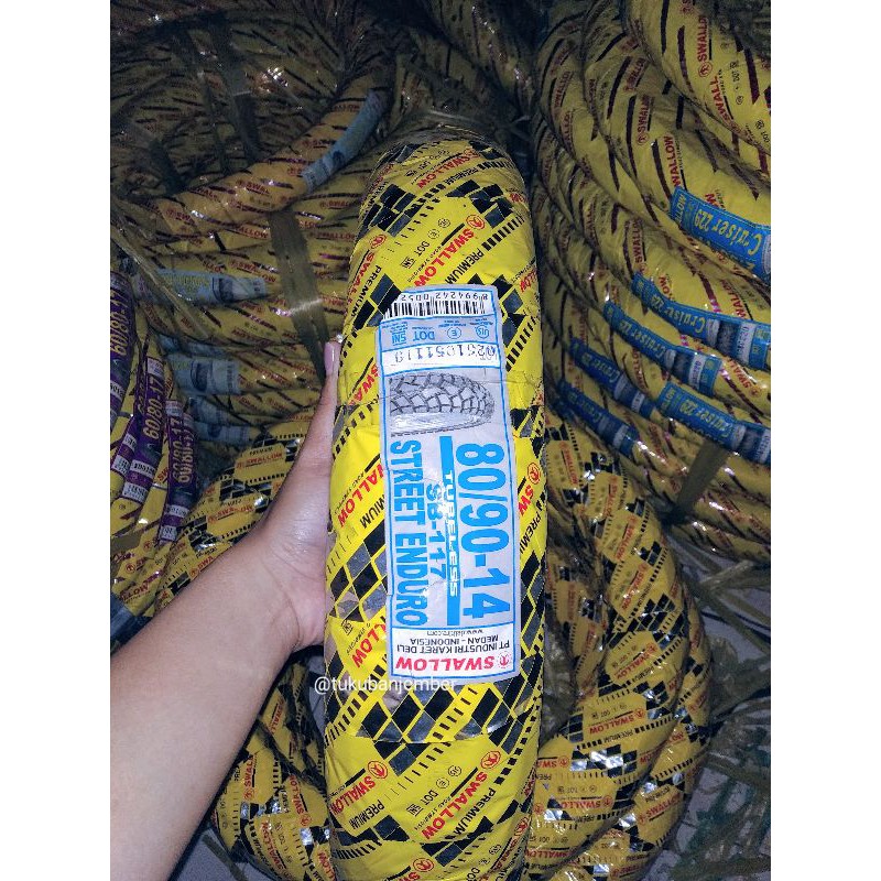 BAN MOTOR 80/90 RING 14 SWALLOW STREET ENDURO SB 117 TUBLESS DEPAN SEMI TRAIL DUAL PURPOSES