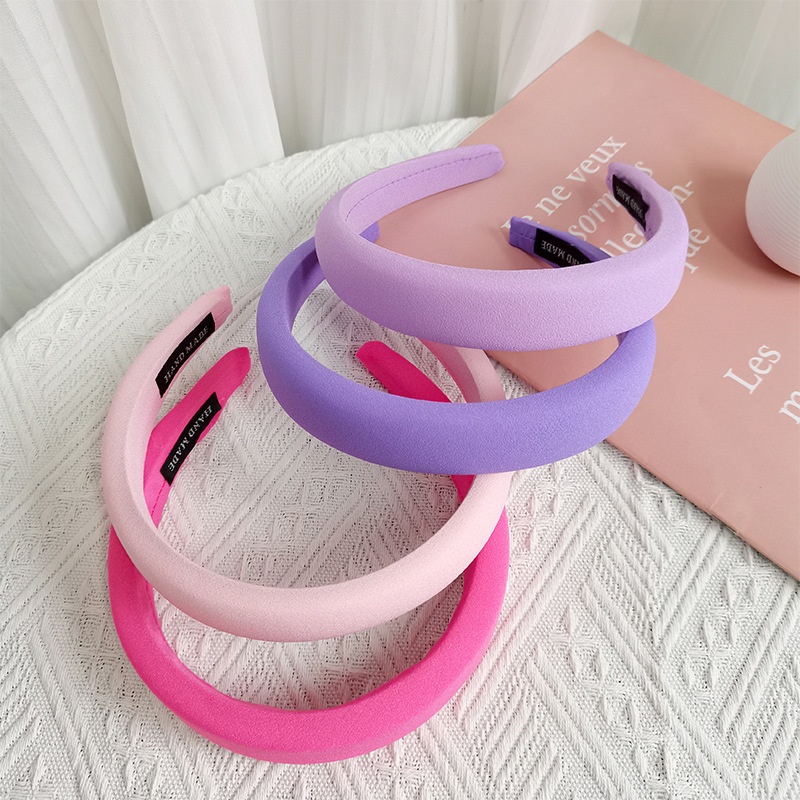 MAGEFY Bando Korea Wanita Lucu / Bando Aesthetic Dewasa / Aksesoris Kepala / Pita Rambut Bando Headband Spons Bando Warna Lebar Empuk Bandana Lembut 0261