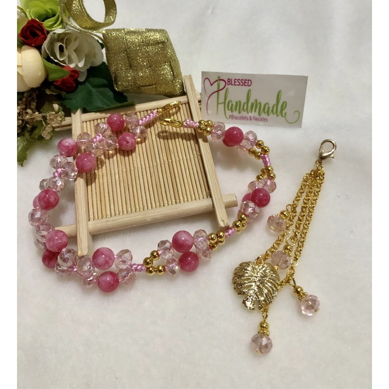 Konektor masker | tali masker hijab batu monstera gold