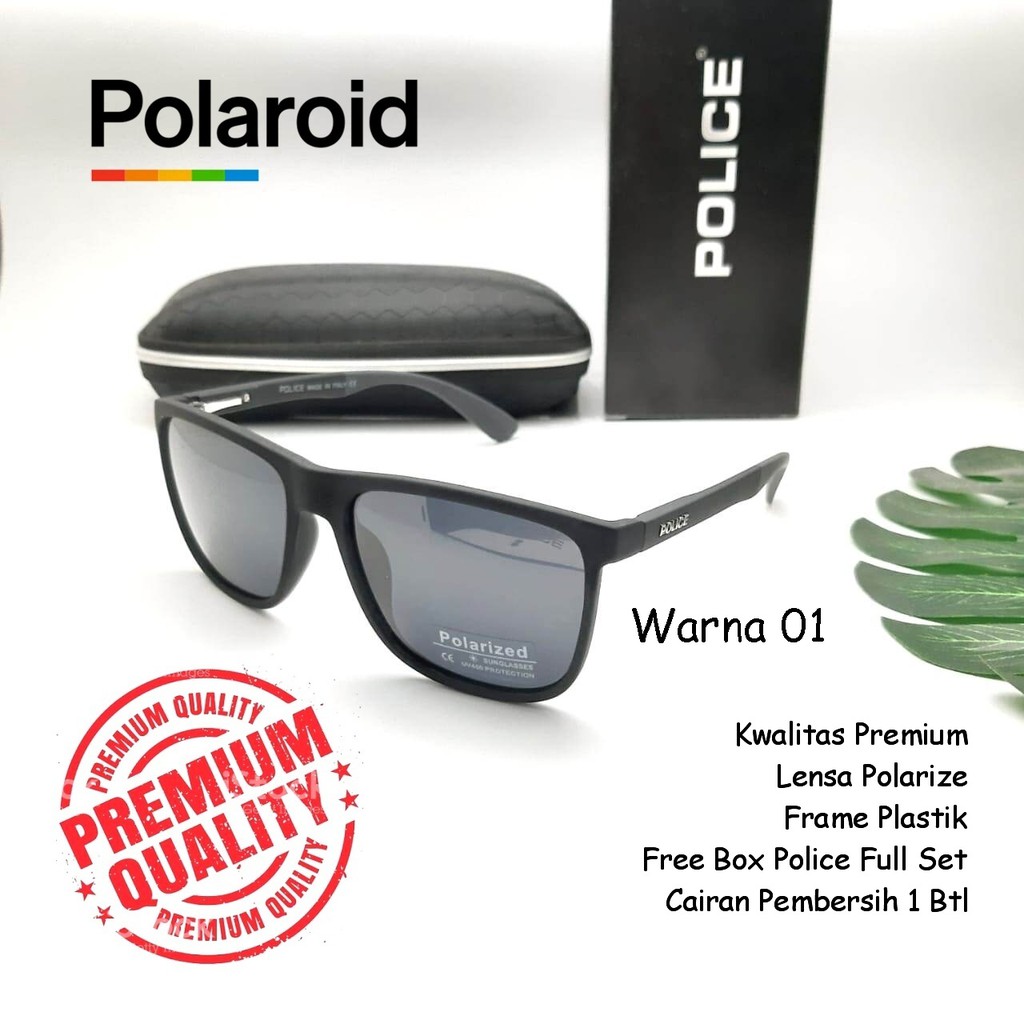 Sunglasses Kacamata Hitam Pria Police P1043 Premium Polarize Sporty Import Mewah