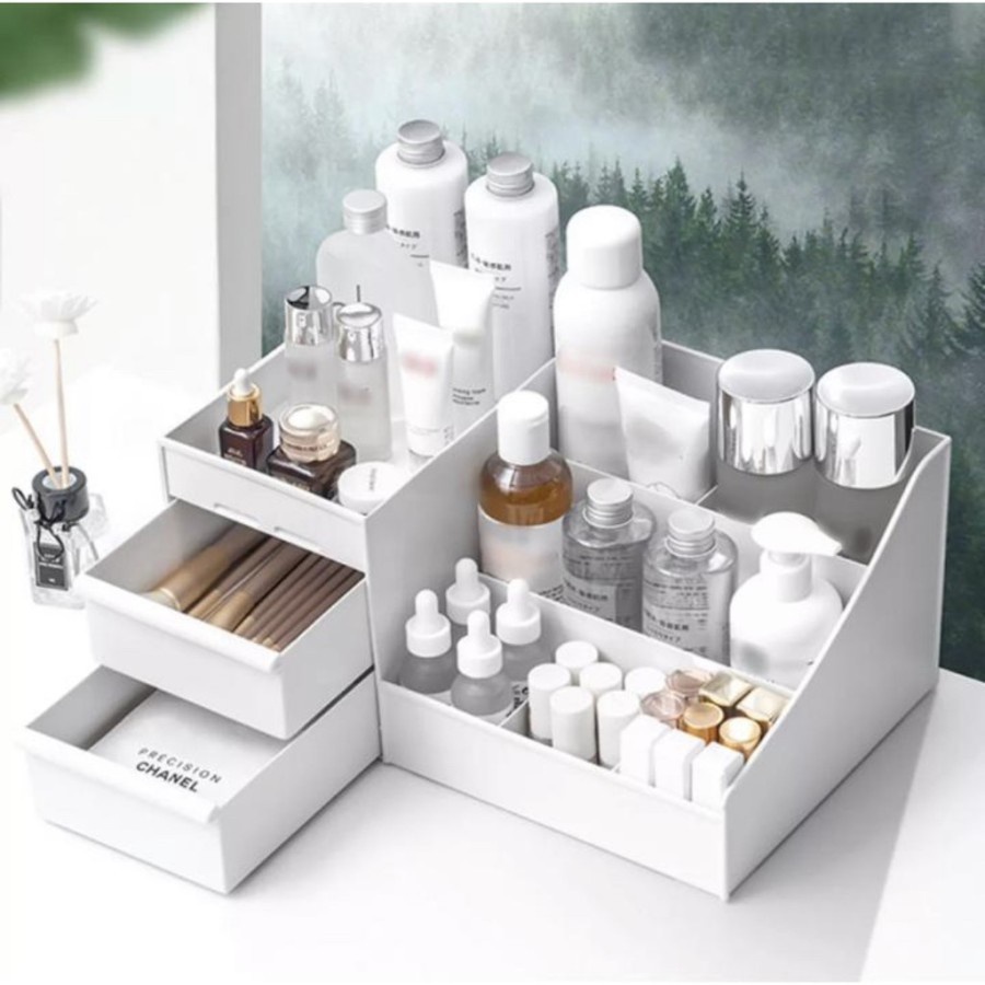 Sgmshop Rak kosmetik D44 Kotak Penyimpanan Laci  putih tempat makeup storage tempat penyimpanan skincare