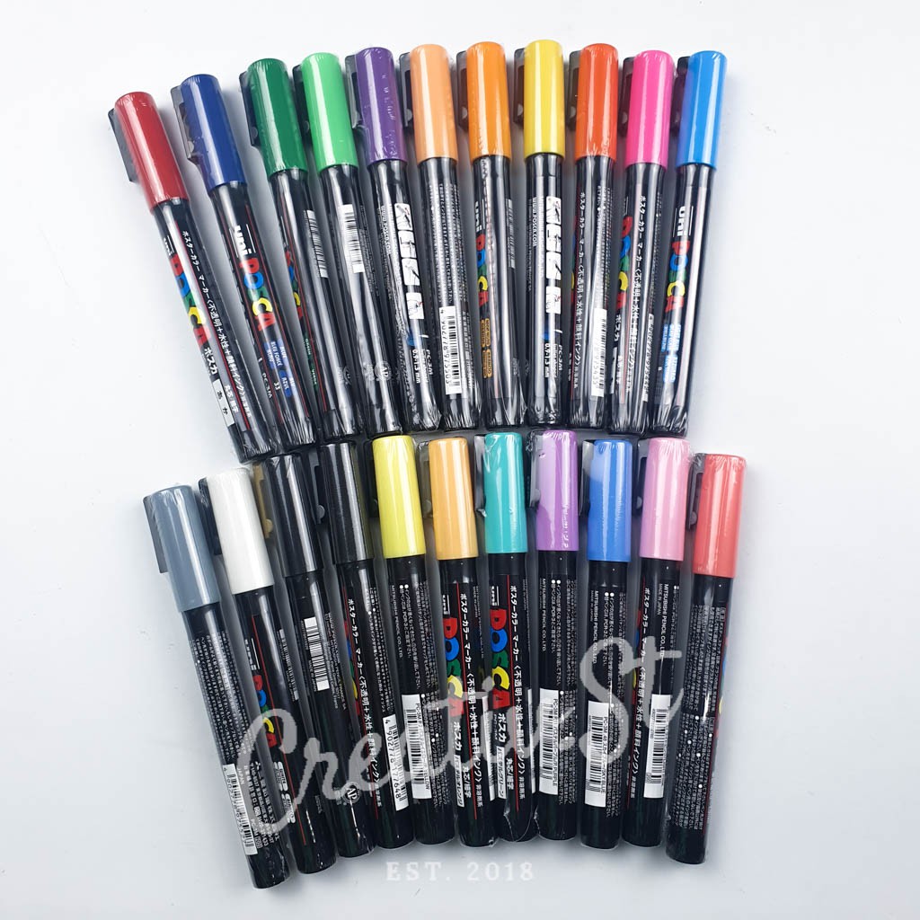 

RB Uni Posca Pc-3M Paint Marker Fine Point Tip (Part 1) Spidol Warna
