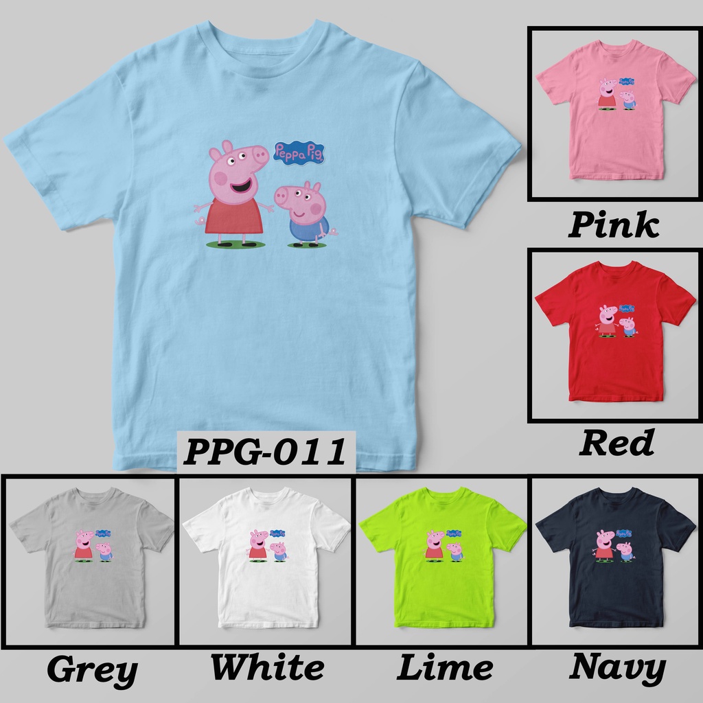 [FREE NAMA !!] Kaos Anak &amp; Family Pe*pa Pig 100% COTTON PREMIUM