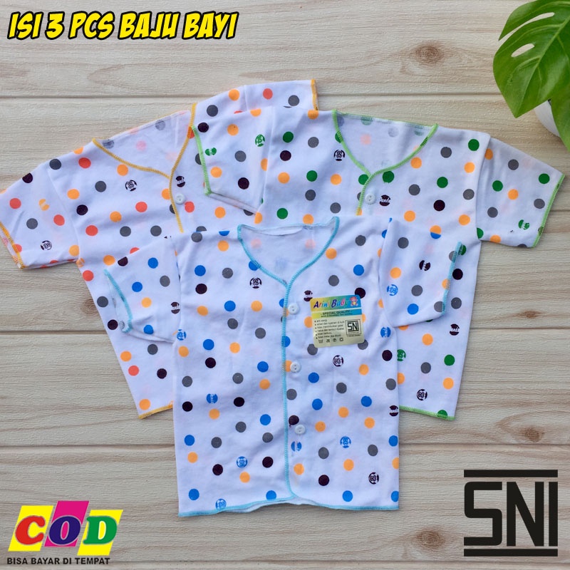 Ana Baby - Kualitas Premium Baju Bayi Baru Lahir Lengan Pendek Motif Polkadot