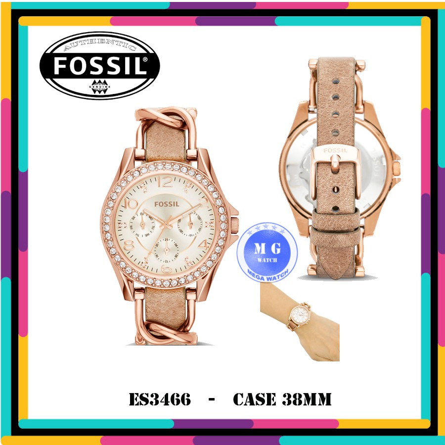 Jam Tangan Wanita Fossil Original ES3466 ES 3466  Riley Sand MURAH