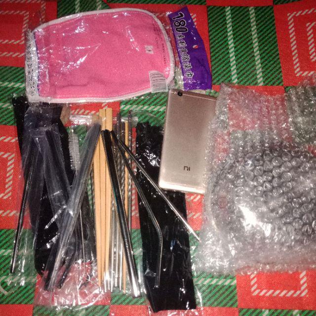 (free Sumpit) Stainless Straw  5 Pcs Black Set