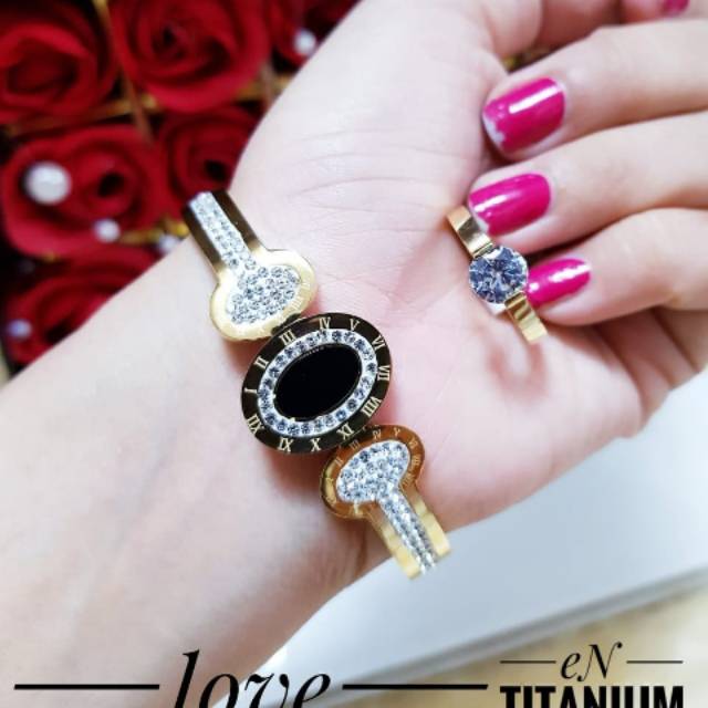 Titanium gelang dan cincin 1331j