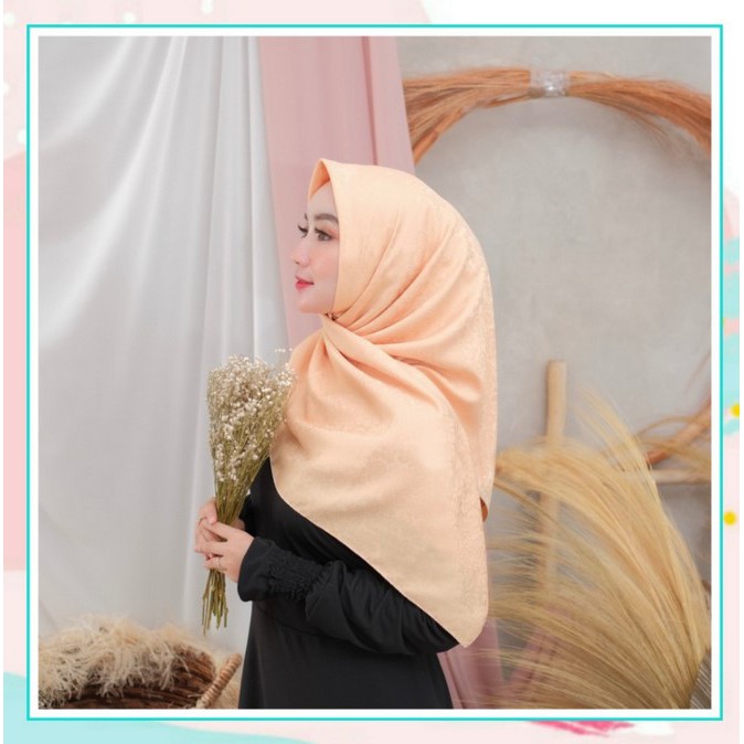HIJAB SEGI EMPAT POLOS MURAH MOTIF JACQUARD BUKAN SAUDIA UMAMA SYARI BERGO INSTAN MASKER KATUN ANAK