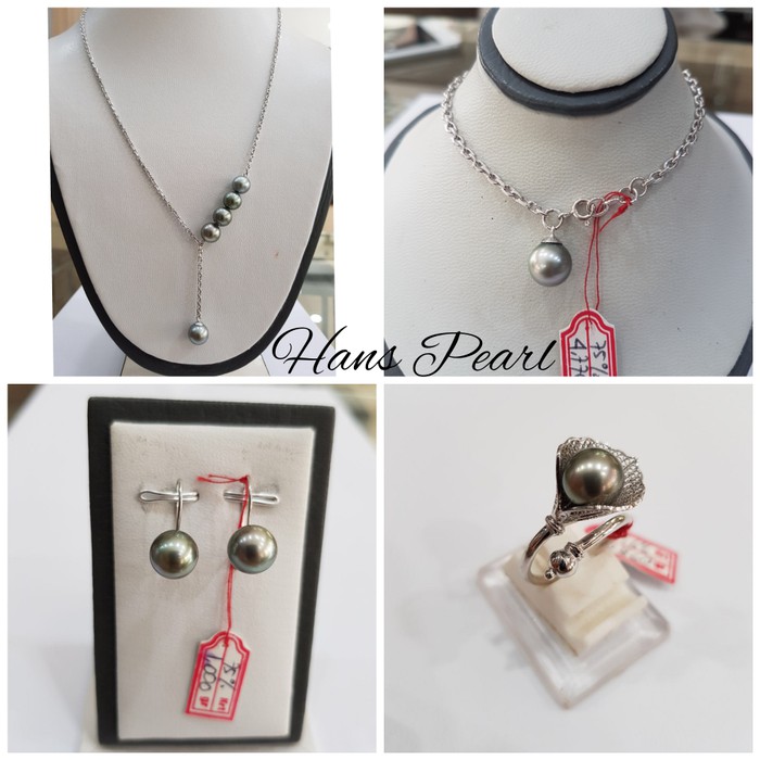 "Set emas putih mutiara air laut asli lombok"