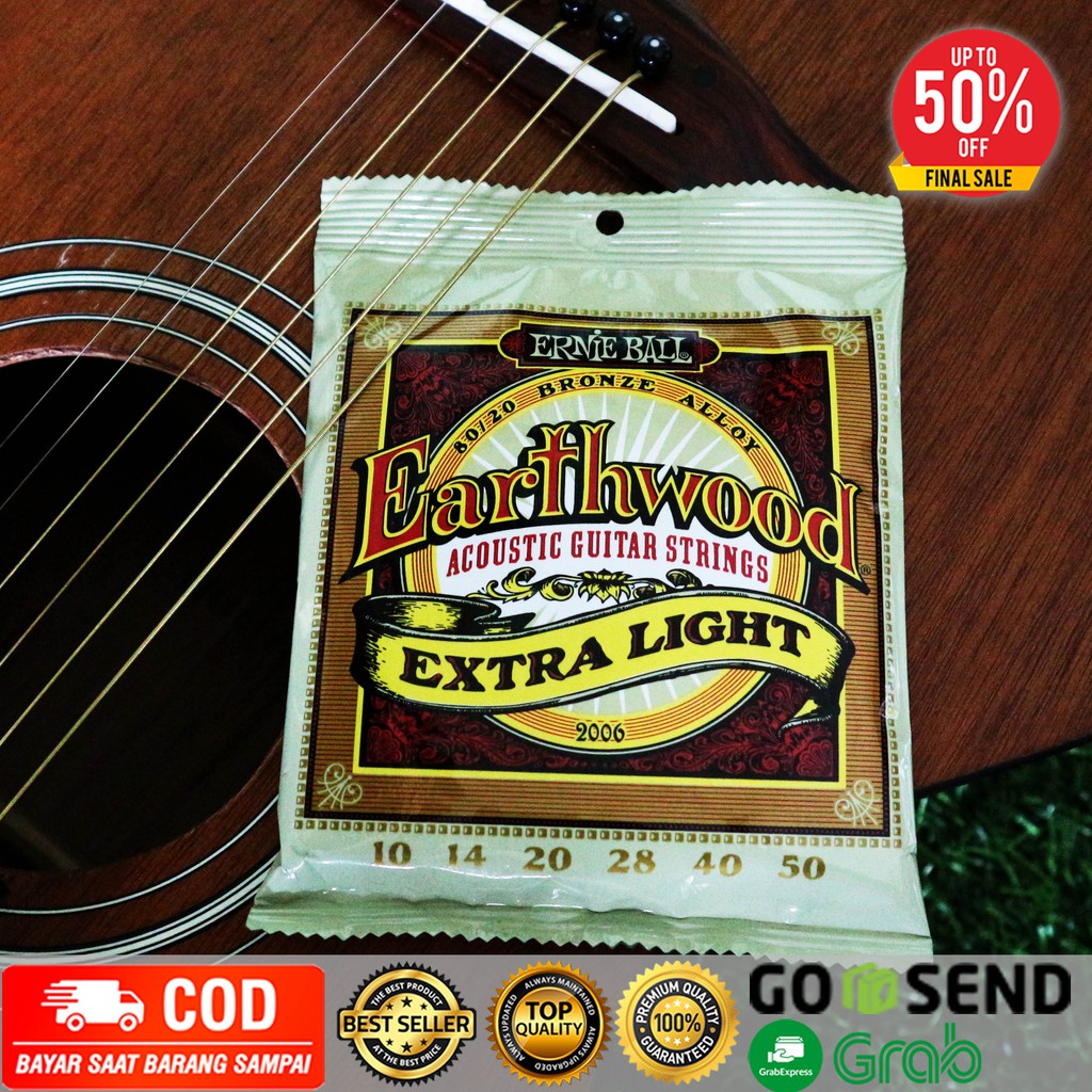 Senar Gitar Akustik String Ernie Ball Earthwood Extra Light 0.10