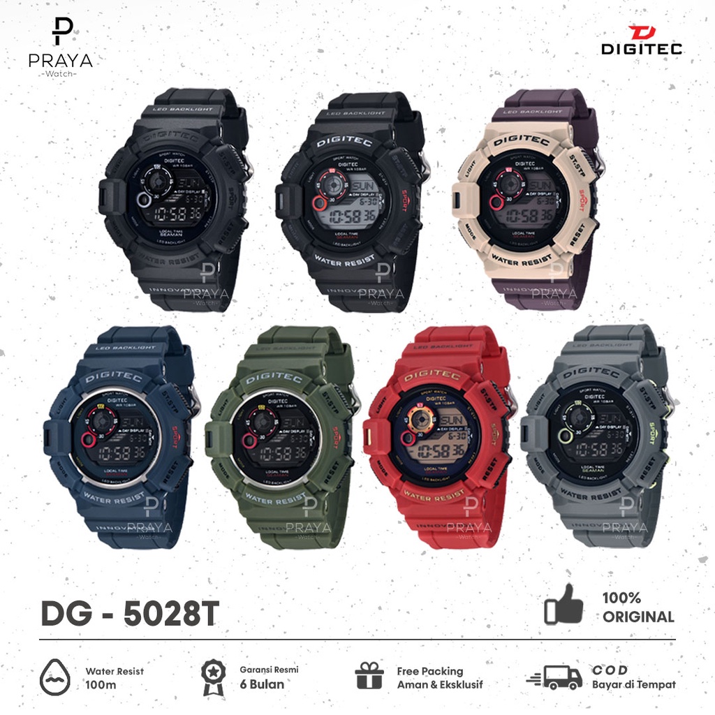 Jam Tangan Digitec Pria DG5028T 5028 2028 Digital Original
