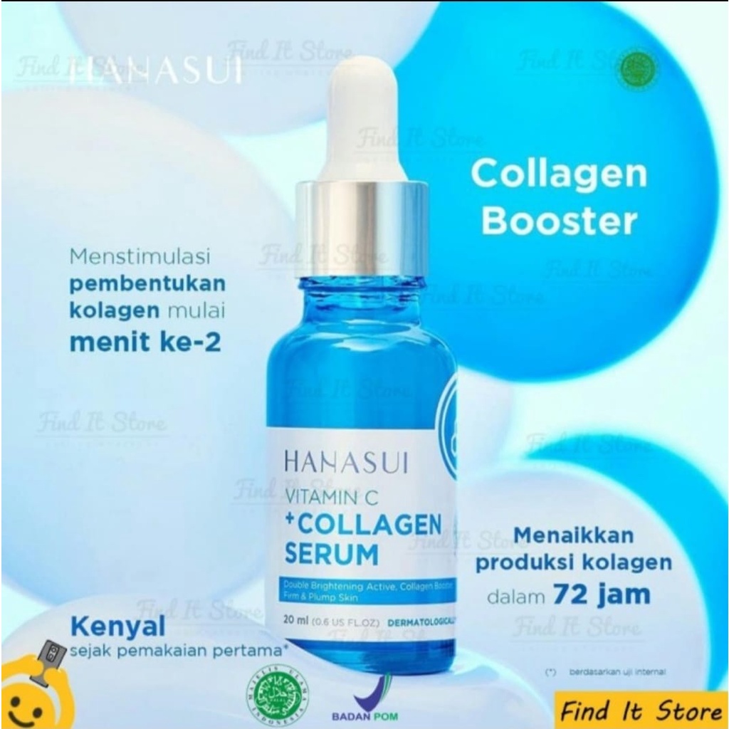 New Serum Vitamin C + Collagen Botol Biru Hanasui Jaya Mandiri Original Bpom