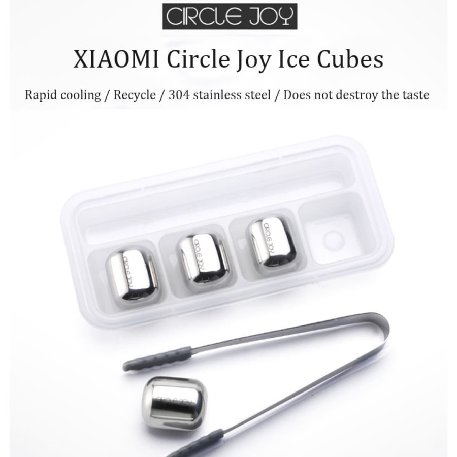 Circle Joy Ice Cube Es Batu Stainless Steel Cooler Stone