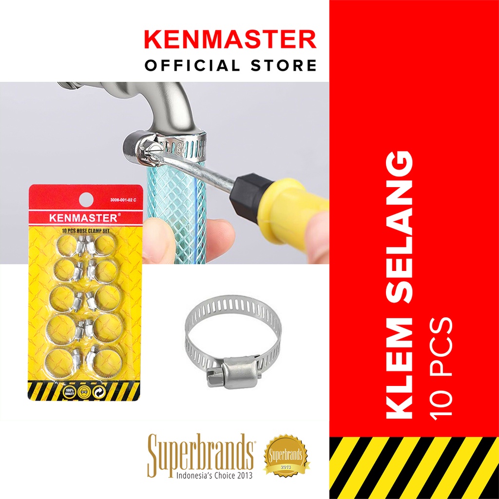 Kenmaster Klem Selang Set 10 Pcs Yellow - KLEM014