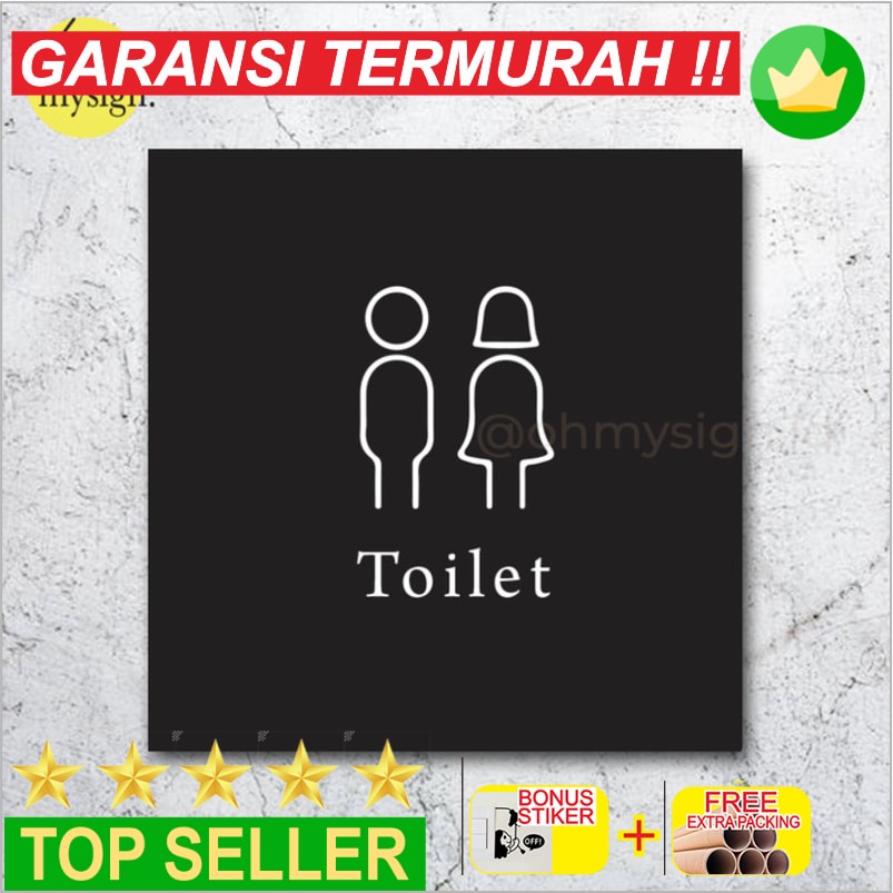 

Promo Sign Toilet Kotak Sign Akrilik | Acrylic Sign Modern | Sign Board UV - Putih 10x10 Keren