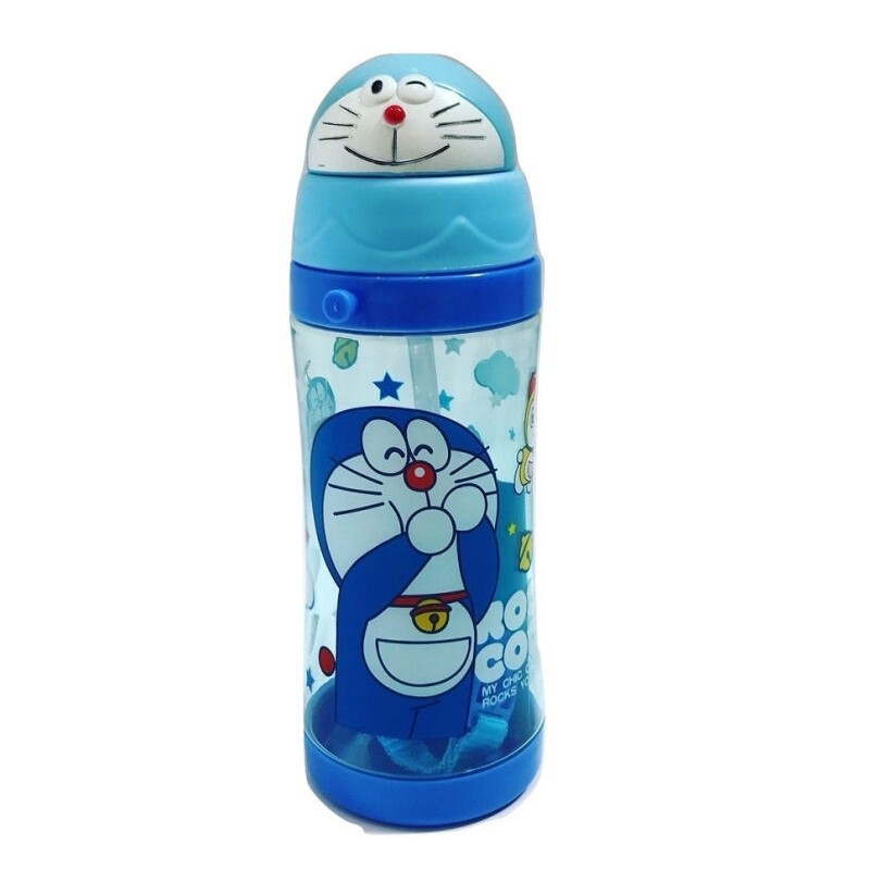 DAL Botol Air Minum Kepala Karakter Lucu anak  / Botol Minum Lucu  / tempat minuman Unik anak-biru dora + bubble