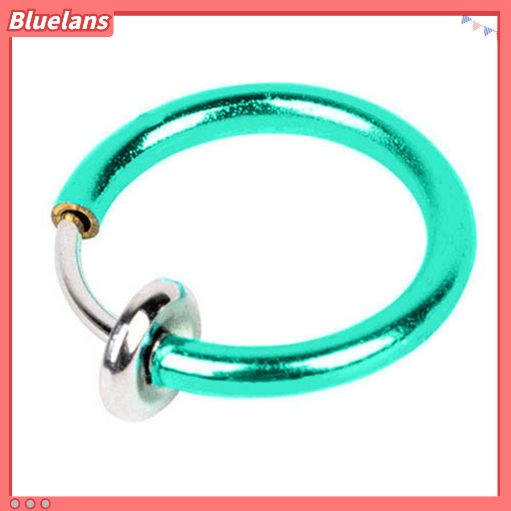 Bluelans 2 Pcs Fake Clip on Spring Nose Septum Ring Earring Non Piercing Unisex Jewelry