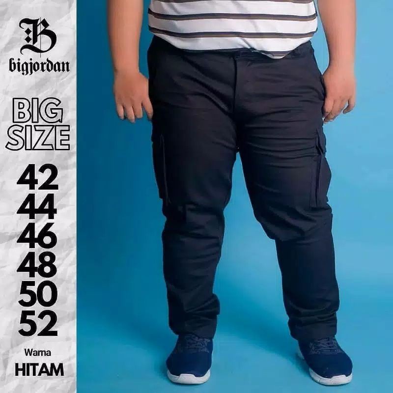 ​Bigjordan Celana Cargo Panjang Pria Ukuran Jumbo Big Size 42 - 54 Original
