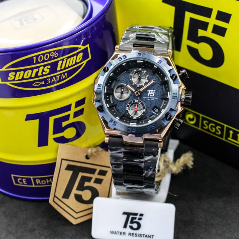 JAM TANGAN T5 H 3847L ORIGINAL CHRONO AKTIF FREE BOX PAPPER BAG T5 H3847L