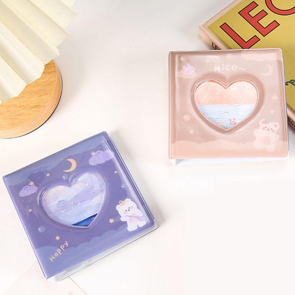 Mxbeauty Love Hollow Album Buku Penyimpanan Foto Lukisan Minyak Cap Buku Pgoto Koleksi Photo Collectibles 10x10 Photo Organizer Watercolor Painting Idol Card Sleeve