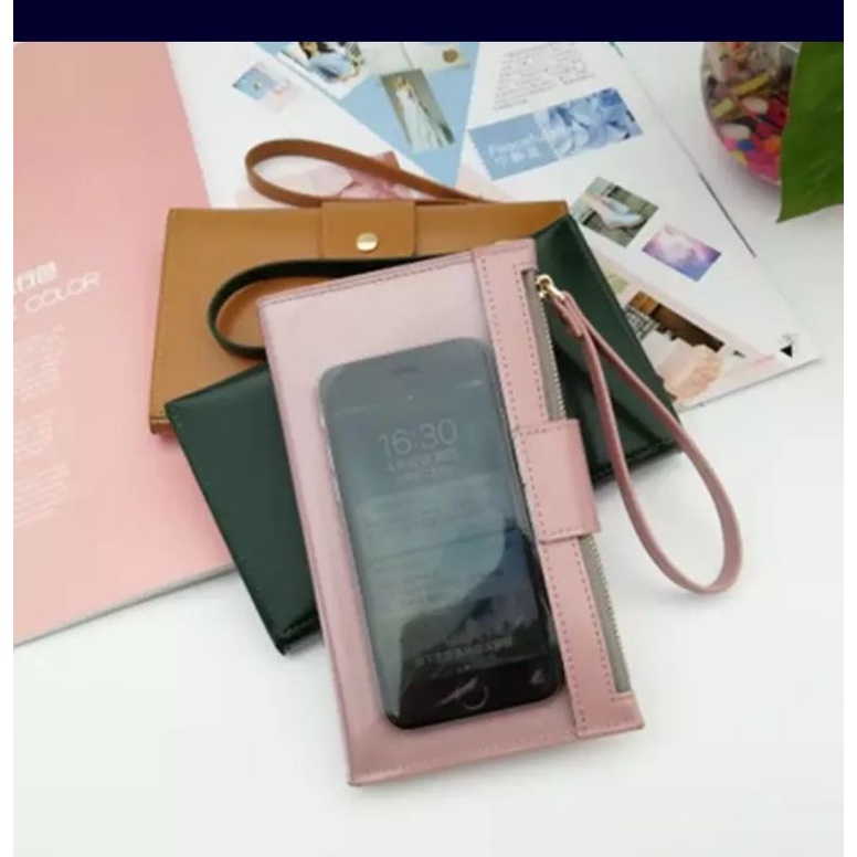Dompet wanita transparan Hp dan kartu/ dompet wanita panjang