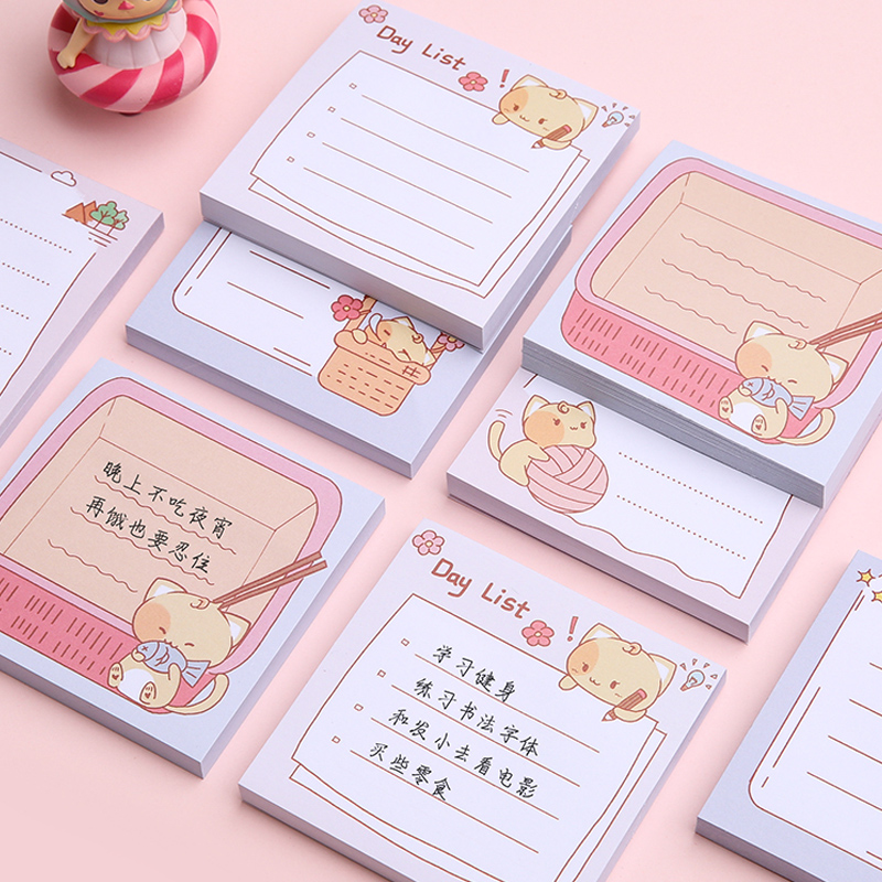 [Ready Stock] Korean Creative Cute Sticky Note Girl Notepad Notes Office Guestbook Memo