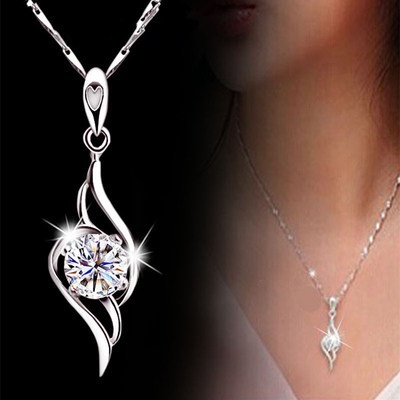 ✅COD 925 Sterling Silver Diamond Fashion Wanita Klavikula Rantai untuk Istri untuk Pacar Romantis Hadiah Ulang Tahun Kalung Perhiasan L94