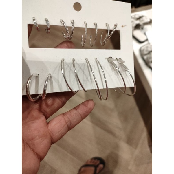 Anting Silver wanita H&M kekinian hypebeast Original 100% HNM