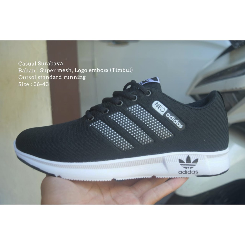 Sepatu Sneakers Ads Neo Hitam Putih Pria Wanita California