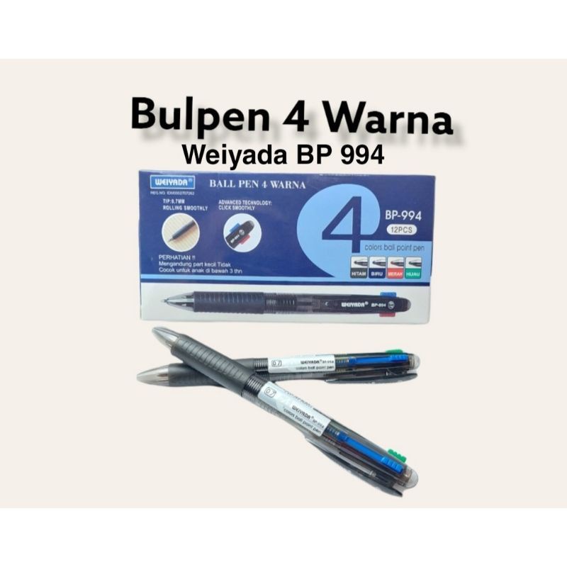 

Pulpen bolpen Weiyada 4 warna BP 994 - Satuan