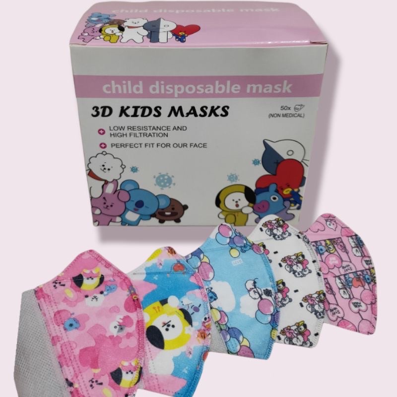 MASKER ANAK ANAK DUCKBILL isi 50pcs+BOX