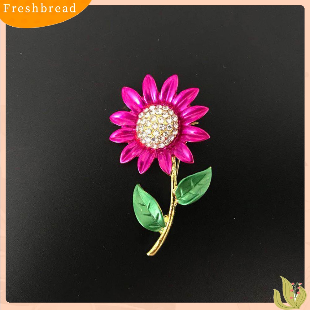 [ TERLARIS]Women Fashion Rhinestone Jewelry Gift Clothes Badge Decor Sunflower Brooch Pin