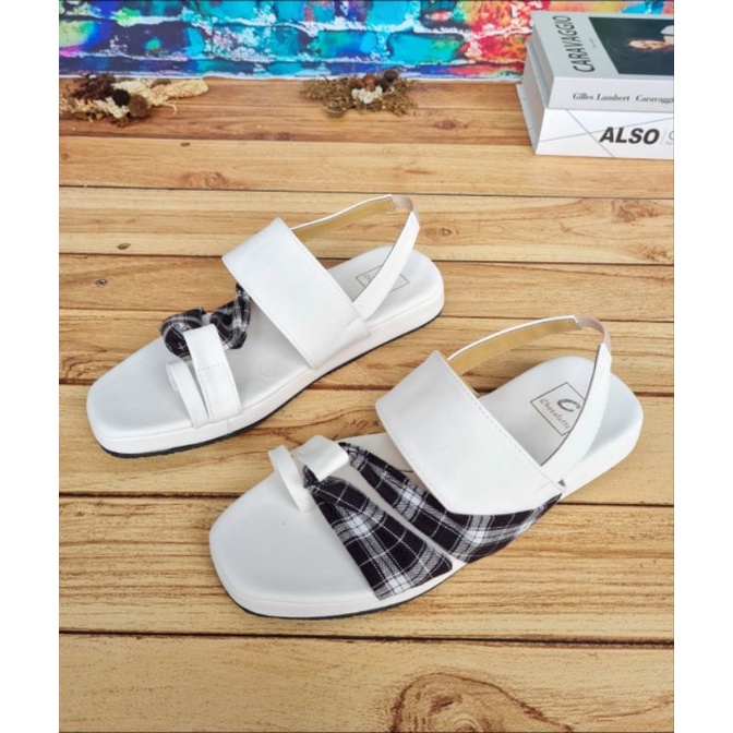 ABBUSHOES PR 03 sandal spon tali kotak erina