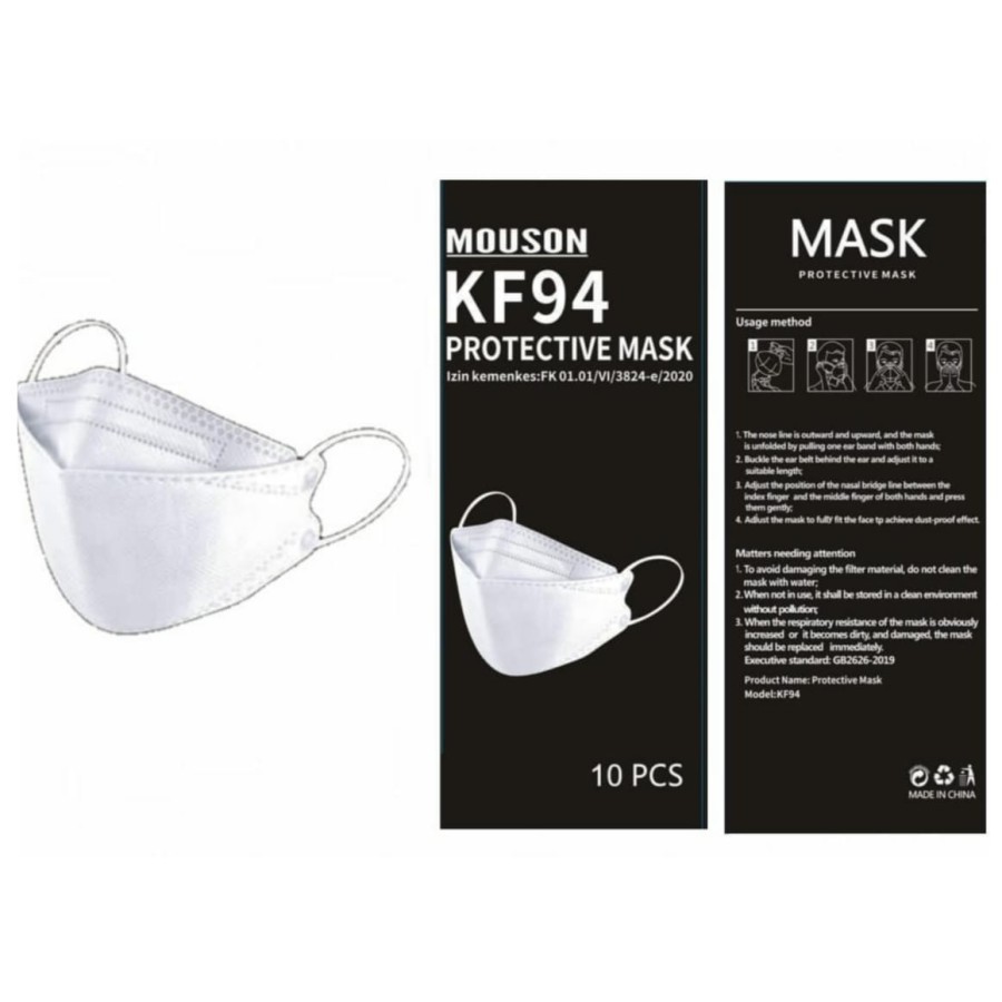 MASKER KF94 MOUSON WHITE ISI PROTECTIVE MASK - MEDICAL  psbb