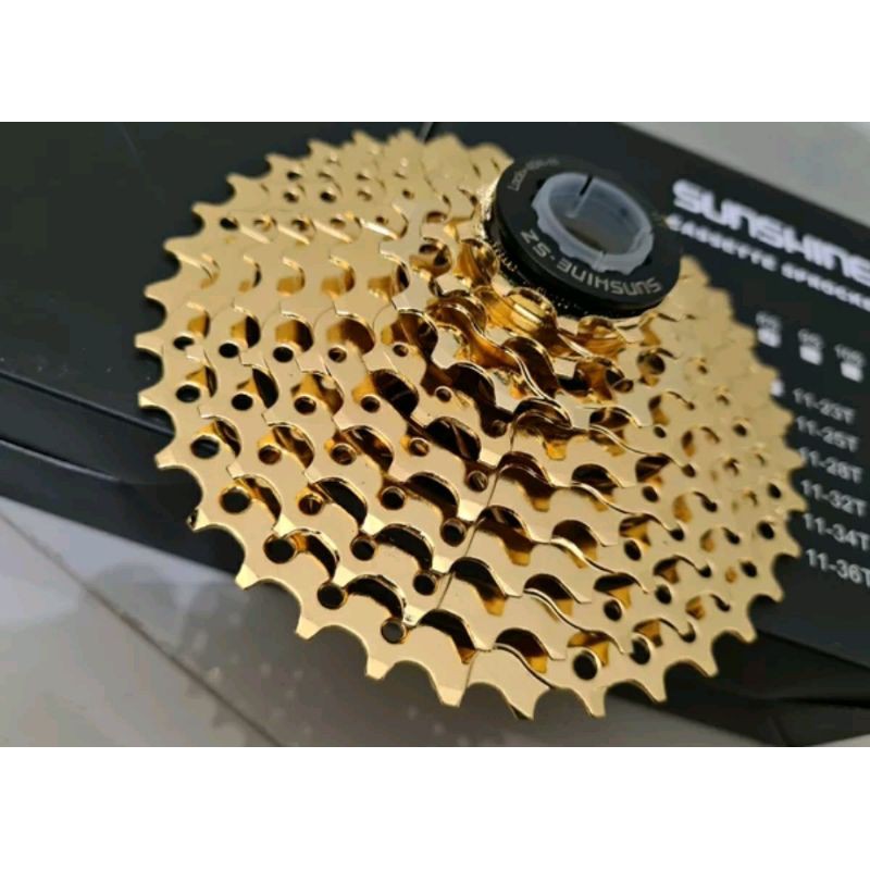 Sprocket Gold 8 Speed Sunshine sprockets gear Gir Sepeda cassete 8sp sp kuning emas ztto bolany zrace ltwoo bisa sepeda lipat federal seli mtb roadbike balap road bike