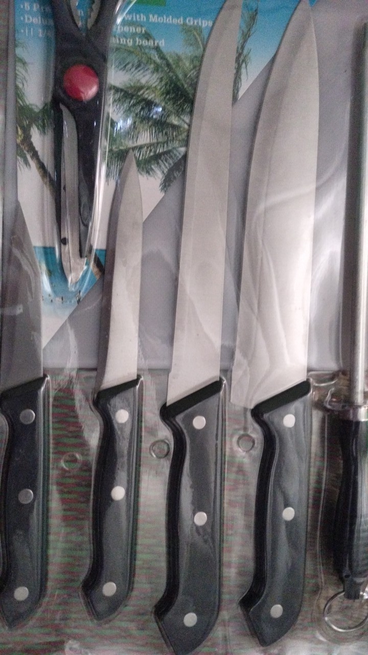 Cod - Comforthomes - J3 - 7pcs In 1 - Pisau Dapur Talenan Fullset / Set Pisau Dapur Murah / Pisau Dapur Lengkap