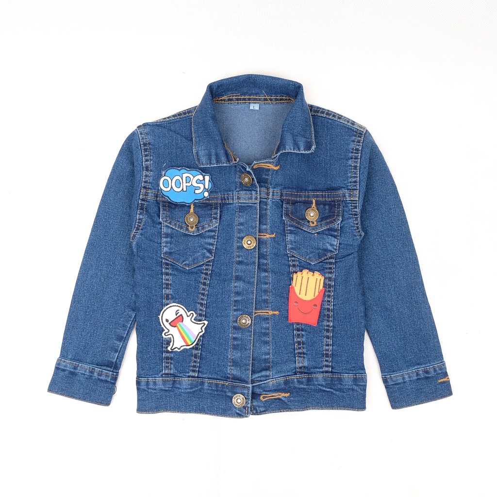 ORIGINAL JAKET JEANS ANAK LAKI LAKI PEREMPUAN NASA SERIES BORDIR  REAL PICT