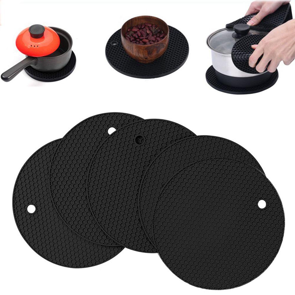 【 ELEGANT 】 Trivet Mat Isolasi Serbaguna Mudah Cuci Dan Kering Waterproof Coaster Round Mat Alas Sub-dish Matras Honeycomb