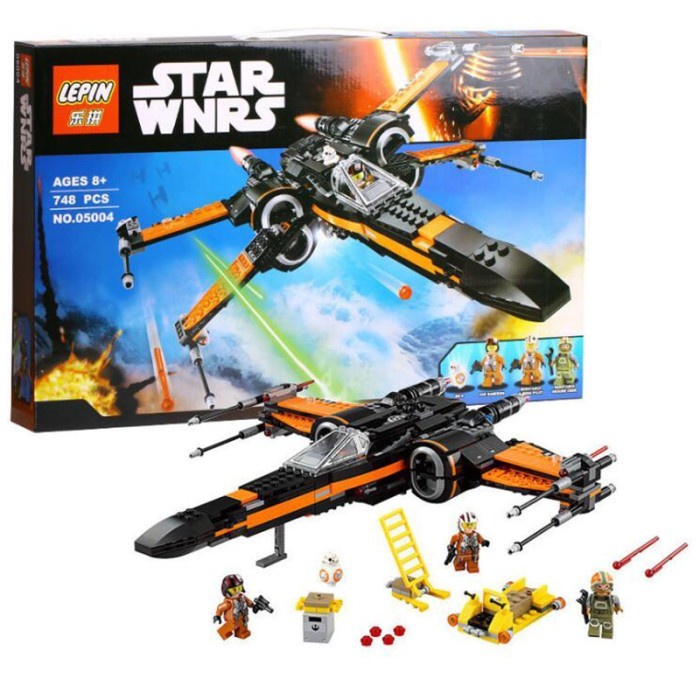 Star Wars Poe Dameron BB8 X Wing Black Hitam Brick 75102 Lepin 05004