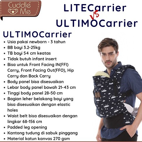 Cuddleme Ultimo Baby Carrier Plus Teething Pad Cuddle Me Gendongan Ransel Hipseat Bayi