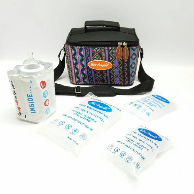 Cooler Bag Tas Asi Free 3 ice gel + 1 WARMER TRAVELING / Tas penyimpanan Asi asip Tas Baby / Diapers bag baby