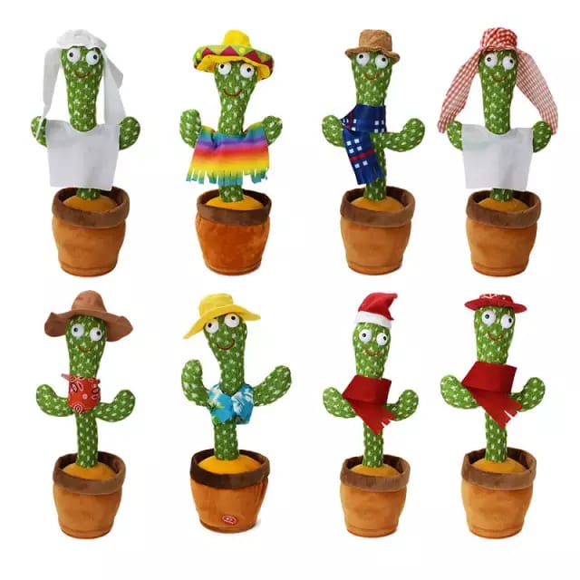 (TWS) Mainan Boneka Kaktus Bicara Elektrik Bahan Plush Dekorasi / Dancing Cactus Toys