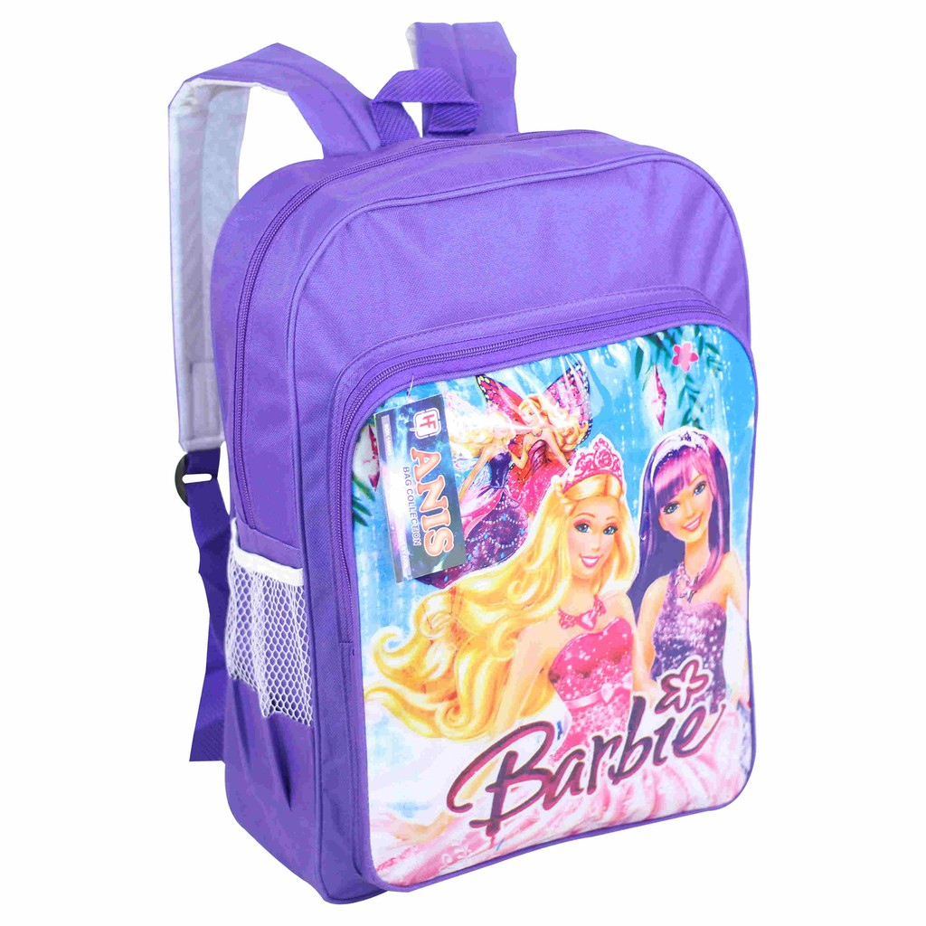 Tas Ransel Backpack Sekolah Anak PAUD TK Cewek Gambar Kartun Barbie Ungu Murah Berkualitas