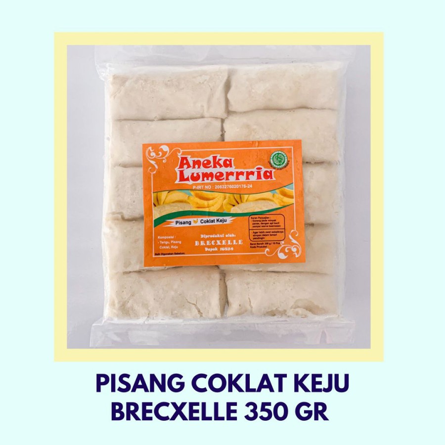 Brecxelle Pisang Coklat Keju Lumer 10 pcs 350 gr - FROZEN FOOD