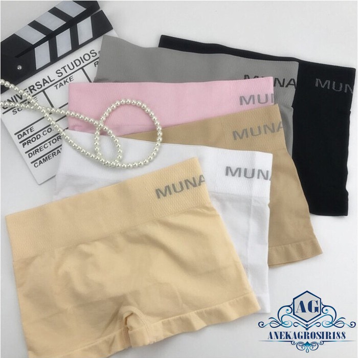 CELANA BOXER KORSET MUNAFIE PENDEK PINGGANG RENDAH WANITA IMPORT SLIM PANTS
