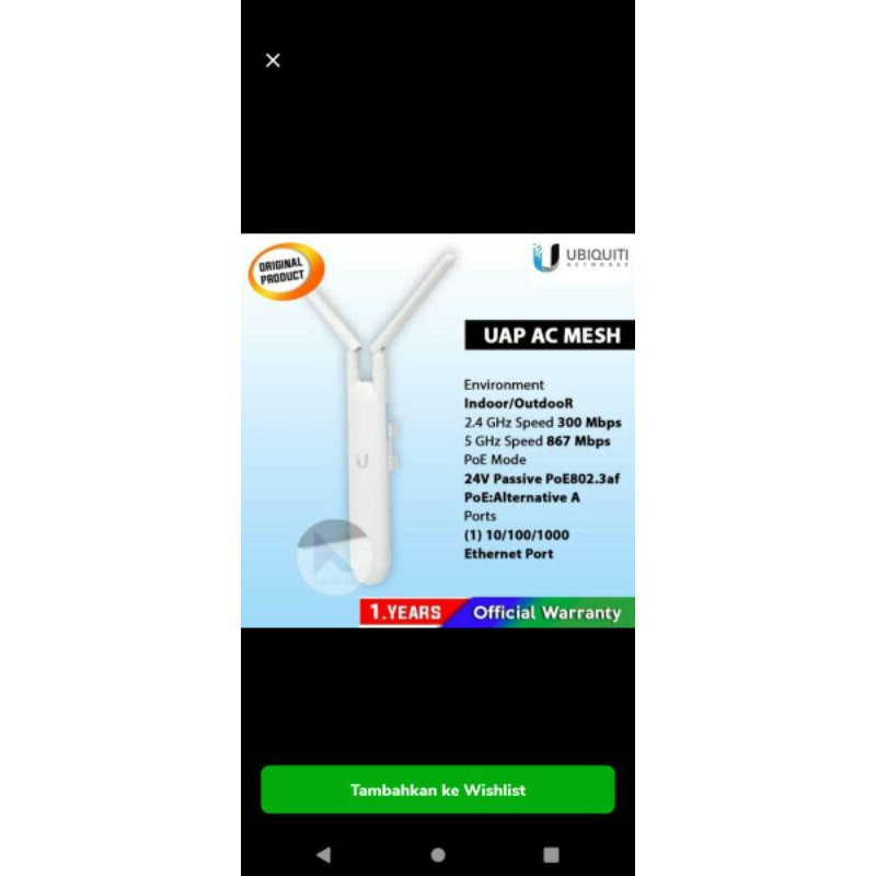 UBIQUITI UNIFI AC MESH ( UAP AC MESH )